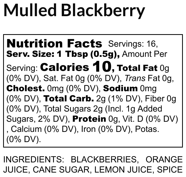Mulled Organic Blackberry Low Sugar Jam