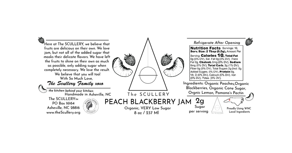 Organic Peach Blackberry Low Sugar Jam