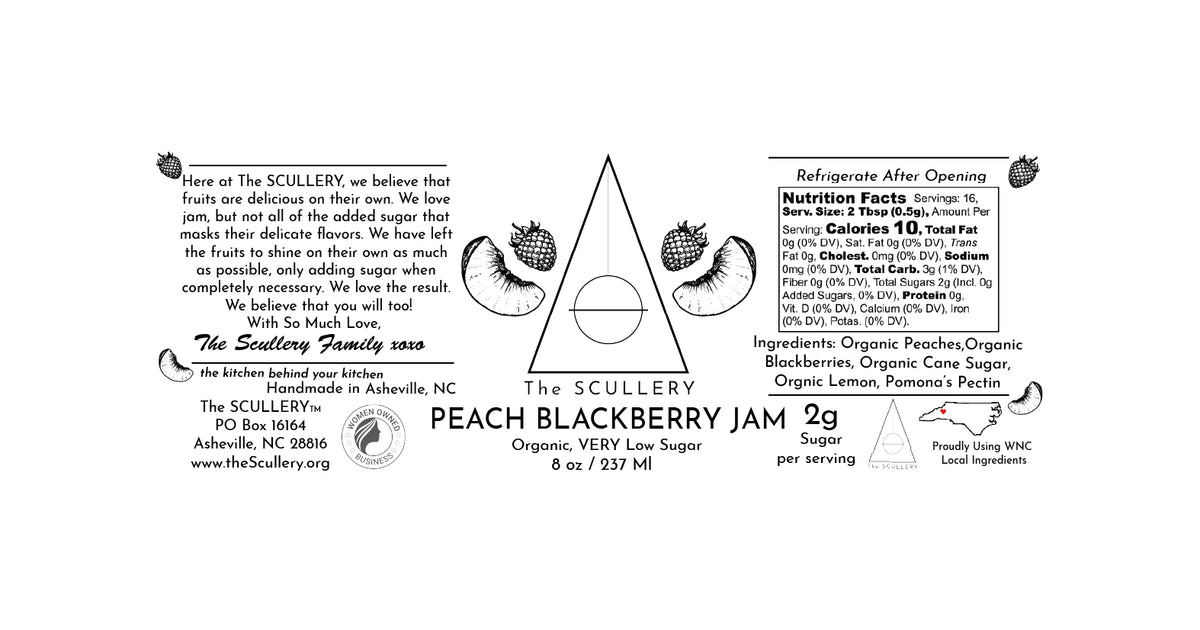 Organic Peach Blackberry Low Sugar Jam