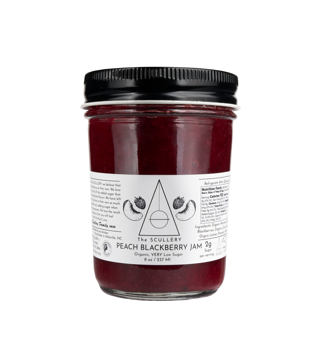 Organic Peach Blackberry Low Sugar Jam